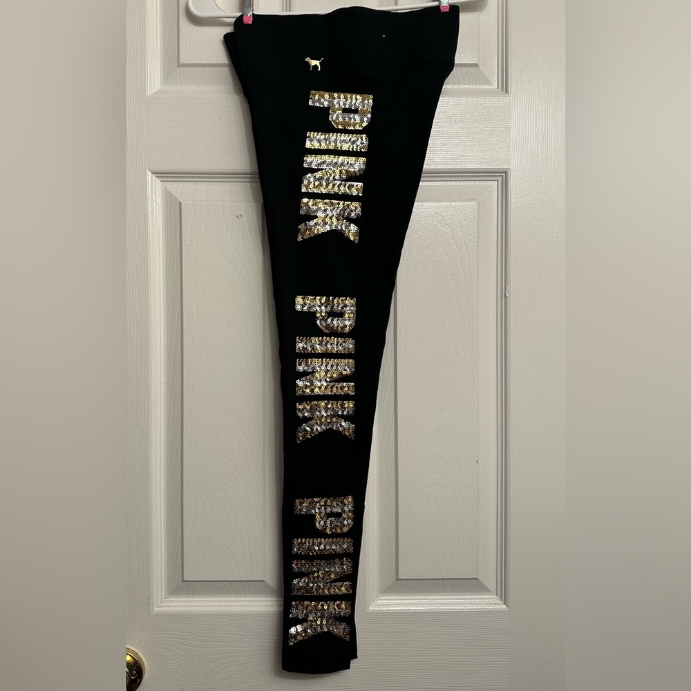 Victoria's Secret Black and Gold Jeggings with Stylish Appeal - Picture 1 of 6